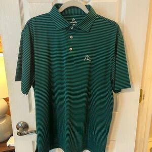 Rhoback Green Polo Shirt Sporty Striped Design
